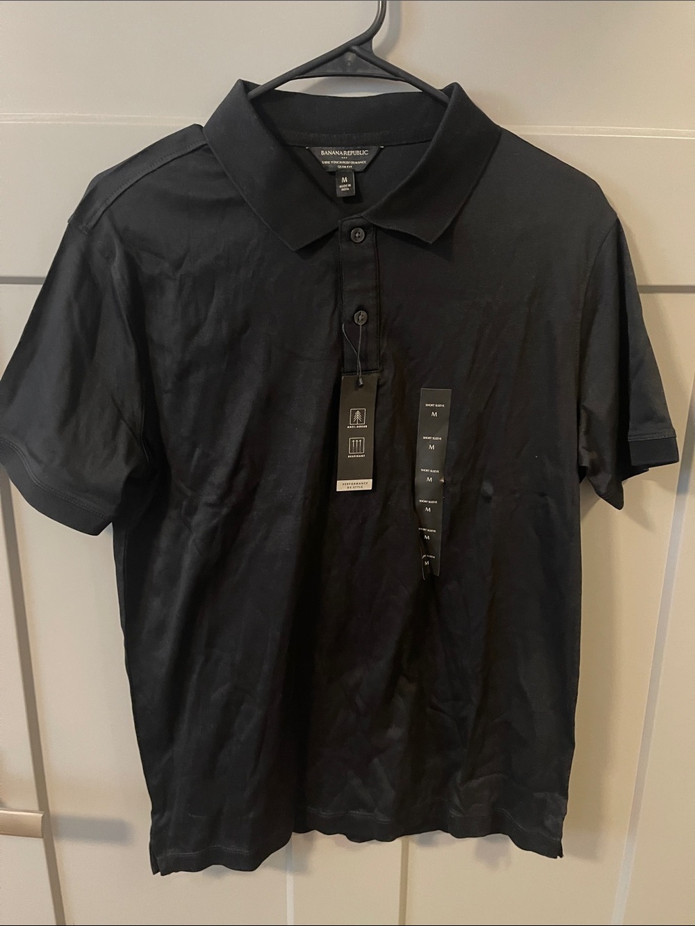 Banana Republic Men's Black Polo with Button Placket